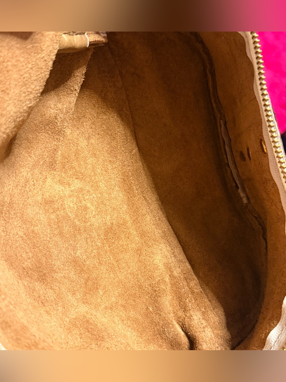 Brown and Cream Leather Belt Bag w/ LV upcycled material - Picture 6 of 6
